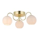 Nordlux Franca Luce da soffitto Metallo e Vetro Ottone | 130mm - Adatto per 3x E14