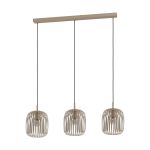 Eglo Luce Pendente Romazzina Acciaio Levigato | IP20 - Adatto per 3x E27 