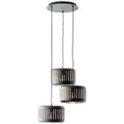 Brilliant Tyas Luce Pendente Metallo Nero Oro | 520mm - Adatto per 3x E27