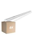 Confezione Multipack 4x Noxion Reglette Click Riflettore V2 LED T8 | Adatto per 1x 120cm Tubo LED