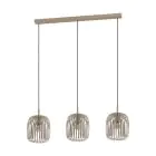 Eglo Luce Pendente Romazzina Acciaio Levigato | IP20 - Adatto per 3x E27 